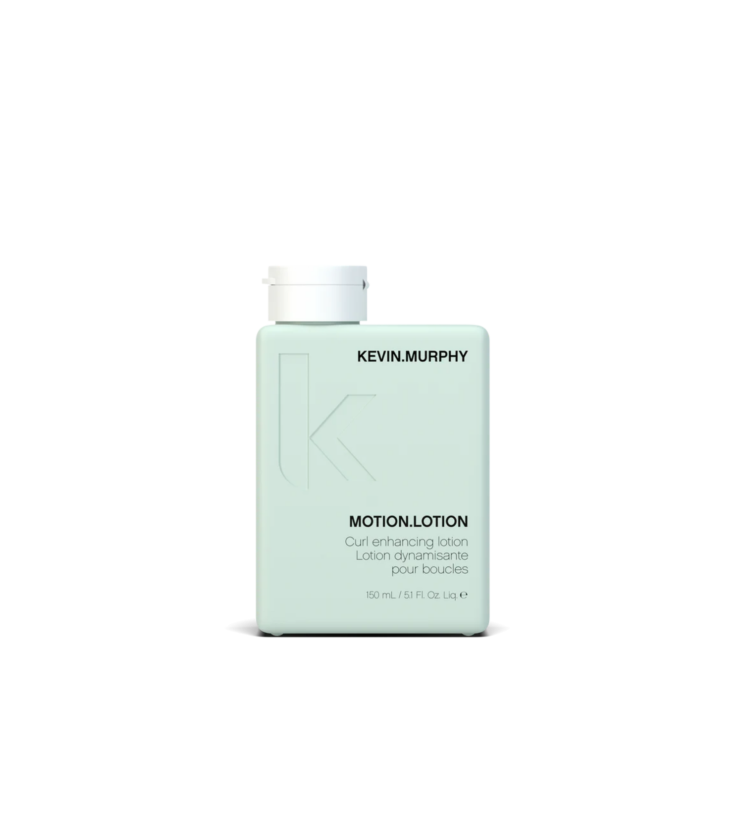A bottle of **KEVIN.MURPHY MOTION.LOTION**, a lightweight, curl-enhancing lotion designed to define waves and curls while providing flexible hold and natural movement. Infused with nourishing ingredients, it fights frizz, boosts shine, and leaves hair feeling soft and touchable.